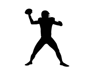 Silhouette of a Americal Football player