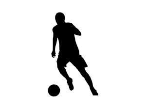 Silhouette of a Soccer player