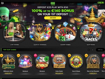 888 Casino website screenshot
