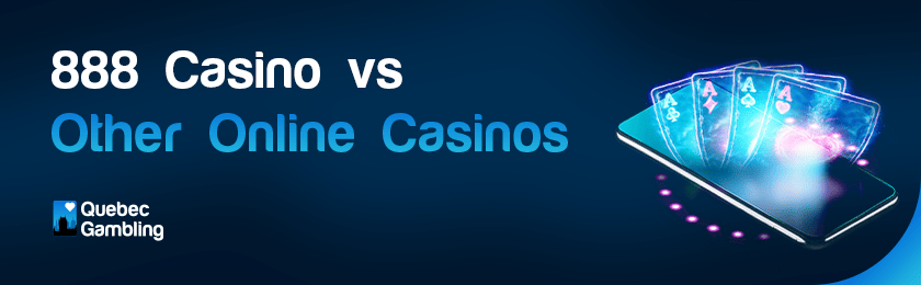 A deck of card on a mobile phone for 888 casino vs. other online casinos