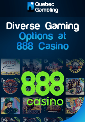 888 Casino gaming library with its logo for different game options