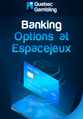 A credit card on a mobile phone for banking options at Espacejeux