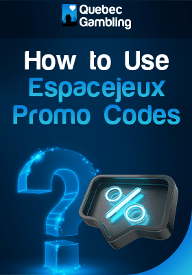 A big question mark with a discount sign for how to use Espacejeux promo codes