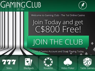 Gaming Club Casino website screenshot