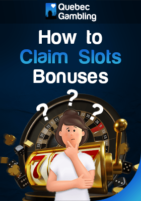 a woman thinking with a slot reel and roulette wheel behind her showing how to claim slots bonuses