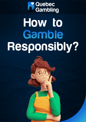 A Cartoon Woman Thinking How to Gamble Responsibly in Quebec