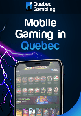 a mobile phone showing casino games with thunder displaying mobile gaming in Quebec