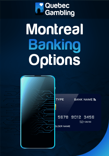 a mobile phone with a bank card sliding into it displaying Montreal banking options