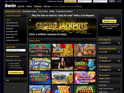 Bwin Casino website screenshot