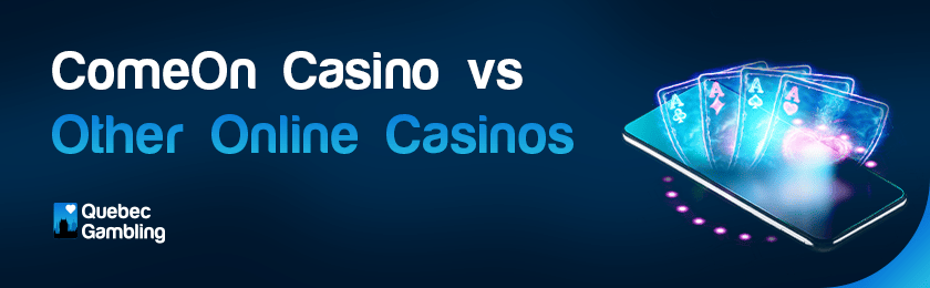 A deck of card on a mobile phone for ComeOn casino vs. other online casinos