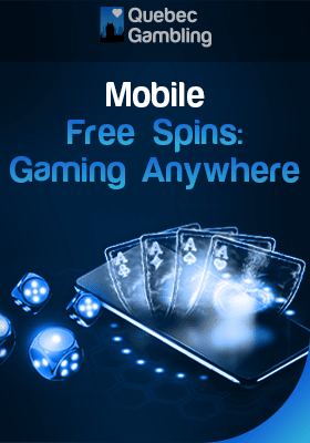 Mobile phone, cards and dice for mobile free spins