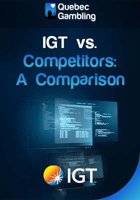 Several screens with various information for IGT vs. competitors