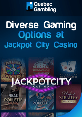 Jackpot City Casino gaming library with their logo for diverse gaming options