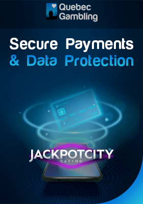 A credit card in a spin loop for Secure Secure Payments and Data Protection of Jackpot City Casino