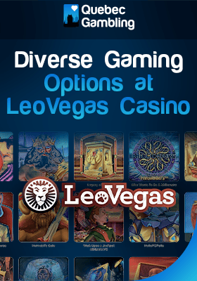 LeoVegas Casino gaming library with their logo for different game options