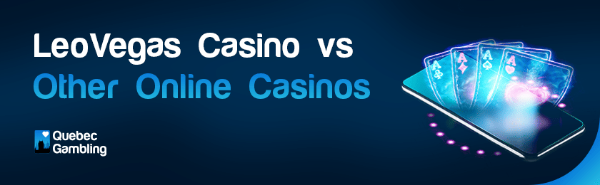 A deck of card on a mobile phone for LeoVegas casino vs. other online casinos