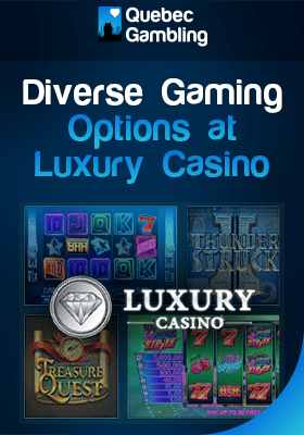 Luxury Casino gaming library with their logo for different game selection