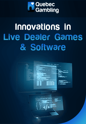 Several screens with various information for innovations in live dealer games and software