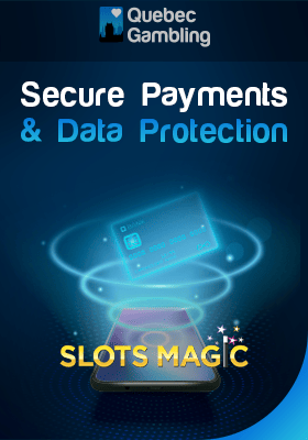 A credit card in a spin loop for Secure Banking and transactions of SlotsMagic Casino