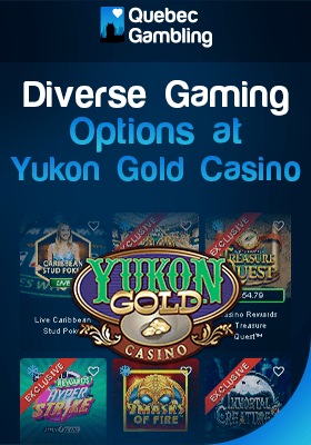 Yukon Gold Casino gaming library with their logo for different game options