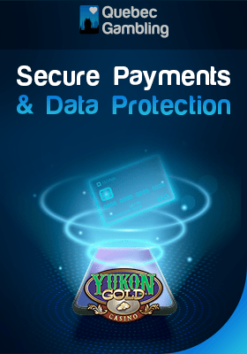 A credit card in a spin loop for Secure Secure Payments and Data Protection of Yukon Gold Casino