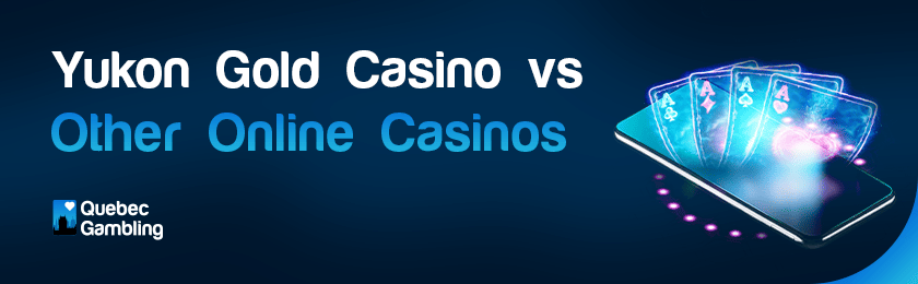 A deck of card on a mobile phone for Yukon Gold casino vs. other online casinos