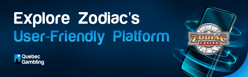 A mobile phone with a Zodiac casino logo for exploring zodiacs user-friendly platform