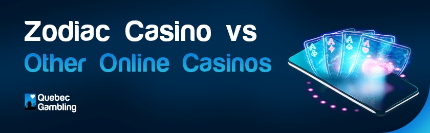A deck of cards on a mobile phone for Zodiac Casino vs. Other Online Casinos